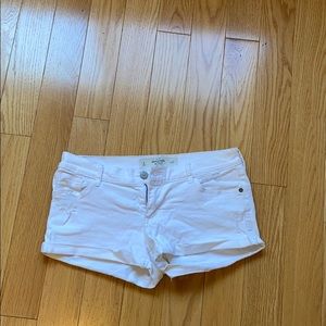 White denim jean shorts